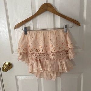 American Eagle Eyelet Strapless Top